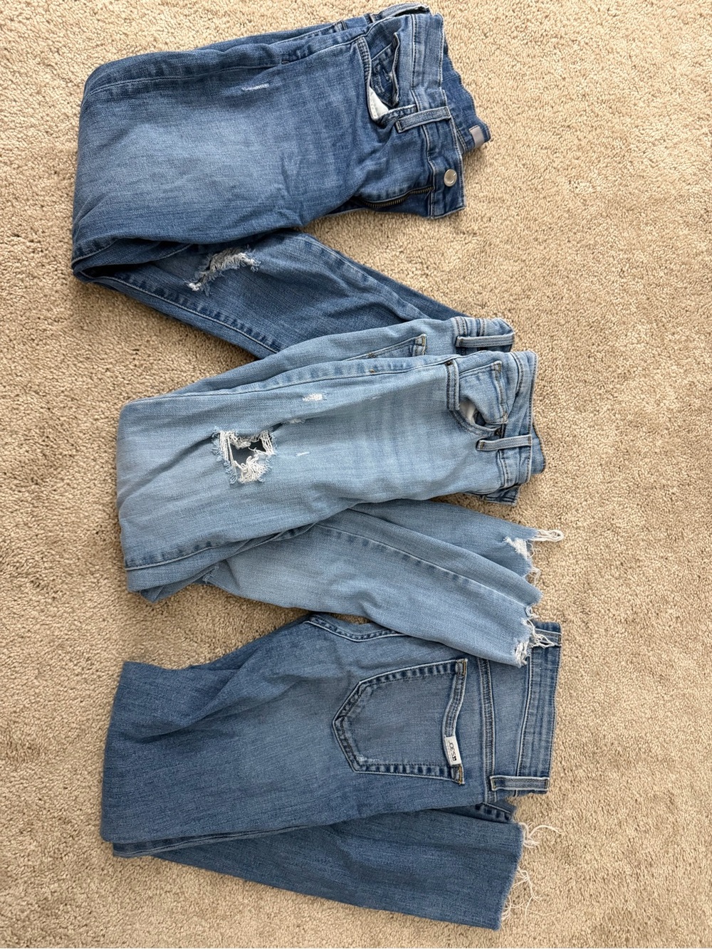 Joe's & Levi Jeans Women's Distressed Skinny Jeans in Light and Medium Blue